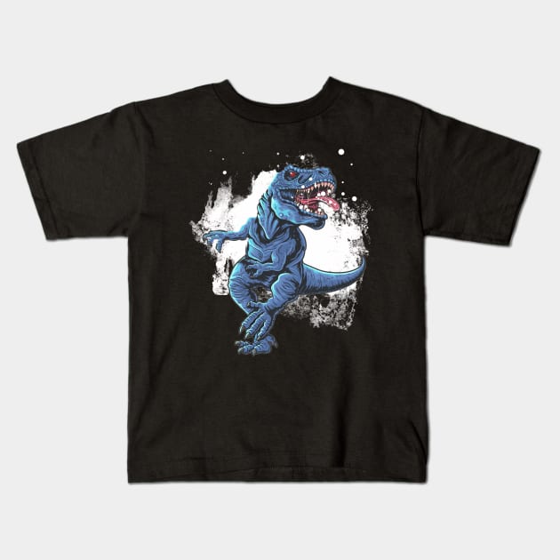 Dinosaur Christmas Gift Kids T-Shirt by Museflash